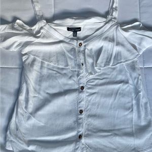 Moa Moa linen off the shoulder tank top, color: white, size: medium